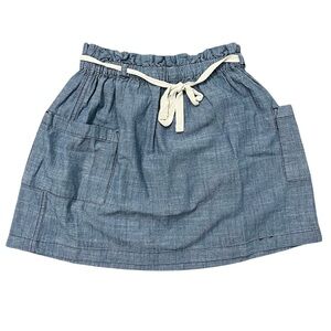 HANNA ANDERSSON Girl's Chambray Skirt Denim Blue Pockets‎ Size 130 or 8